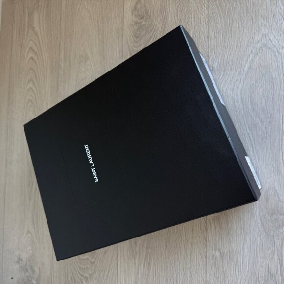 BRAND NEW IN BOX Saint Laurent Tan Suede Boots SUEDE SOHO Mid heel leather - Picture 13 of 14